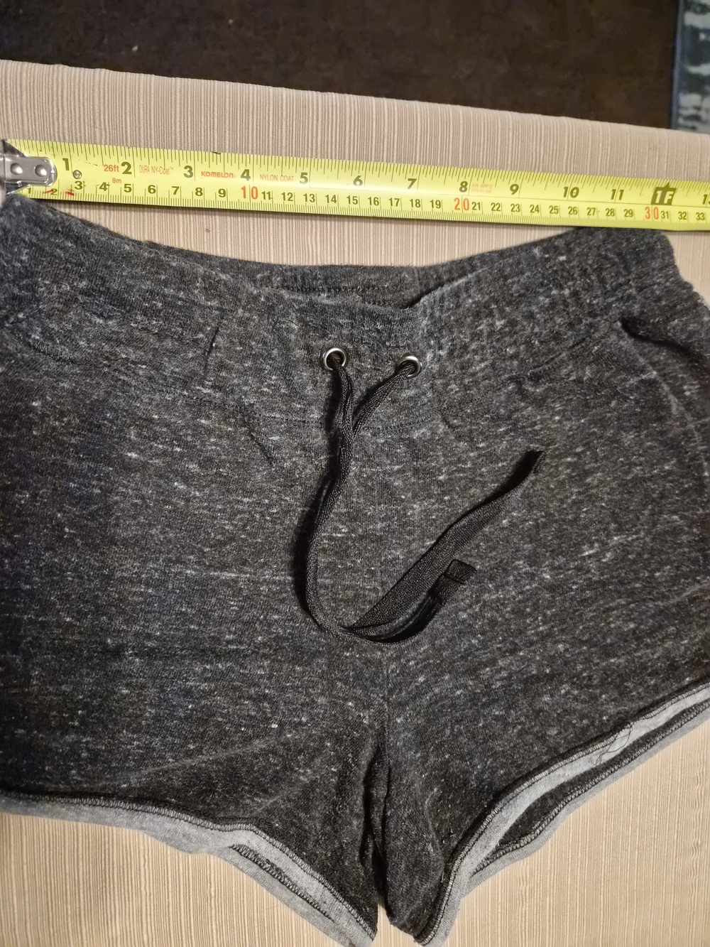 Juniors Heathered Black Drawstring Lounge Shorts - Picture 3 of 9